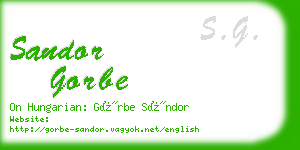 sandor gorbe business card